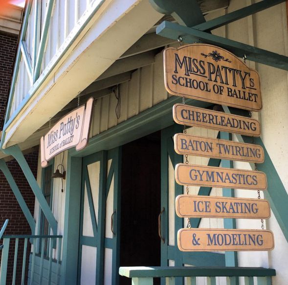 Interior of Miss Patty’s Studio with chairs set up for a town meeting.